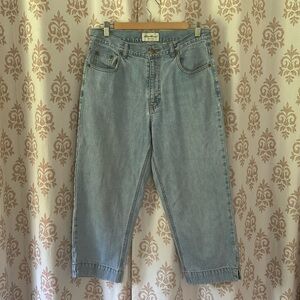 Eddie Bauer 100% Cotton denim blue jean capris high waisted mom style 12